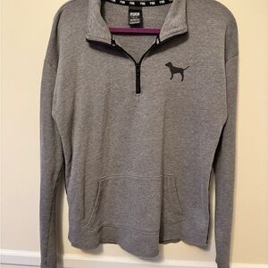 Victoria's Secret Pink Gray Zip-Up Sweater